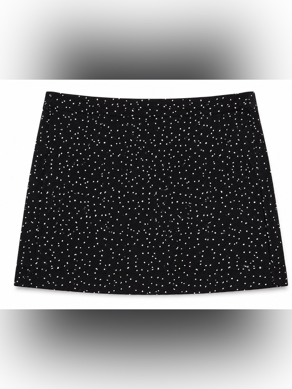 H&M Black Mini Skirt with White Dot Print